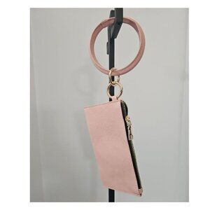 Key Chain Bracelet With Wallet Light Pink